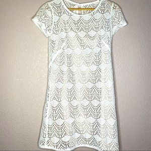 Ann Taylor LOFT crochet dress with lining